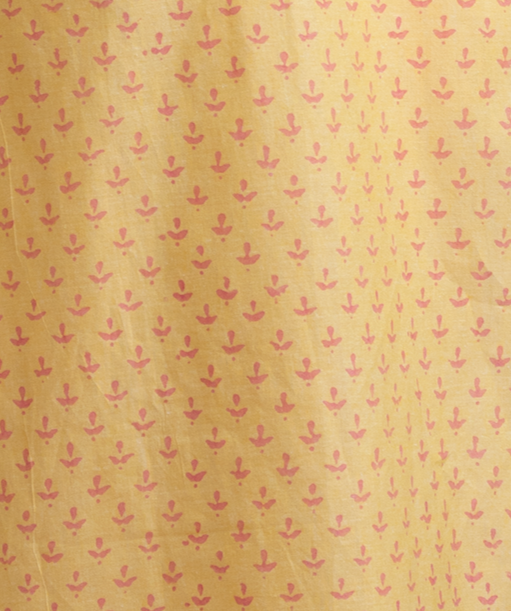 Block printed kurti detailed with zari work - Dedhia House