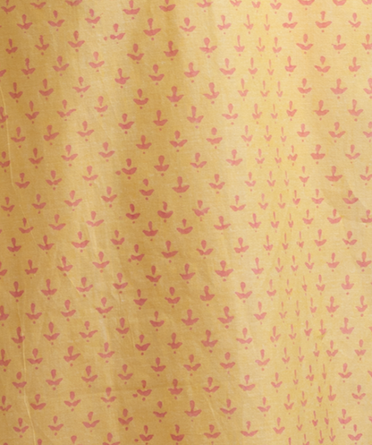 Block printed kurti detailed with zari work - Dedhia House