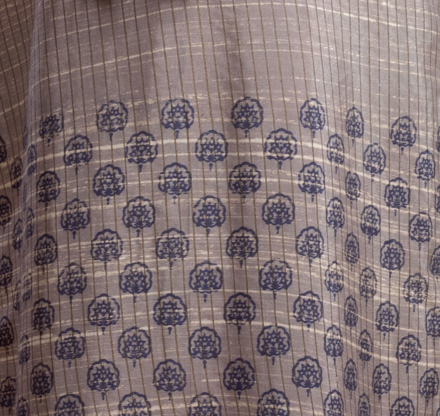 Block printed Silk kurti - Dedhia House