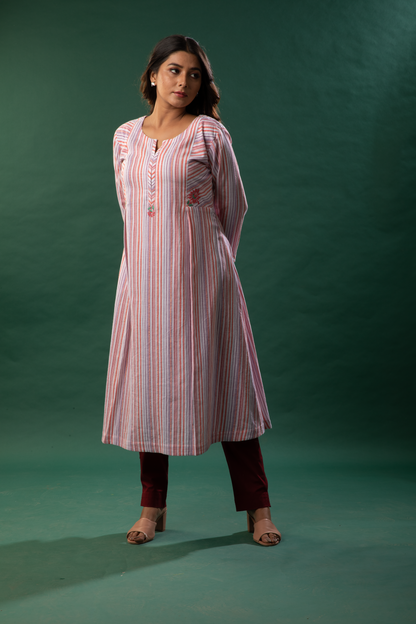 Cotton hand embroidered kurti - Dedhia House