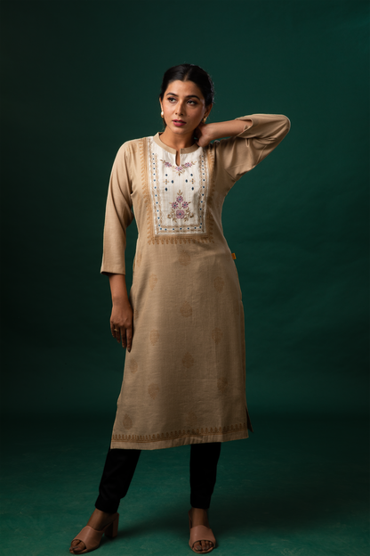 Block printed cotton kurti - Dedhia House