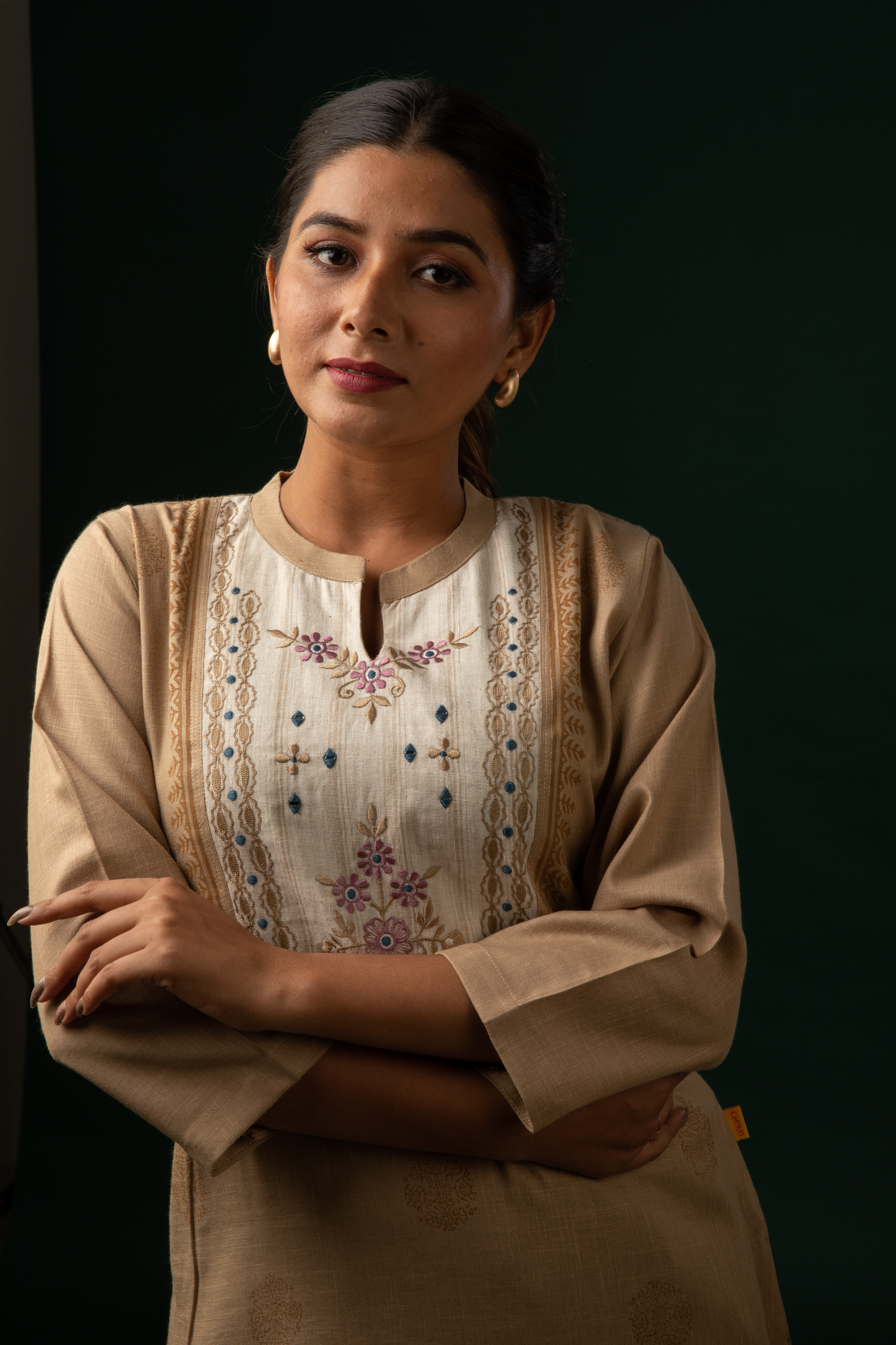 Block printed cotton kurti - Dedhia House