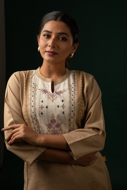 Block printed cotton kurti - Dedhia House