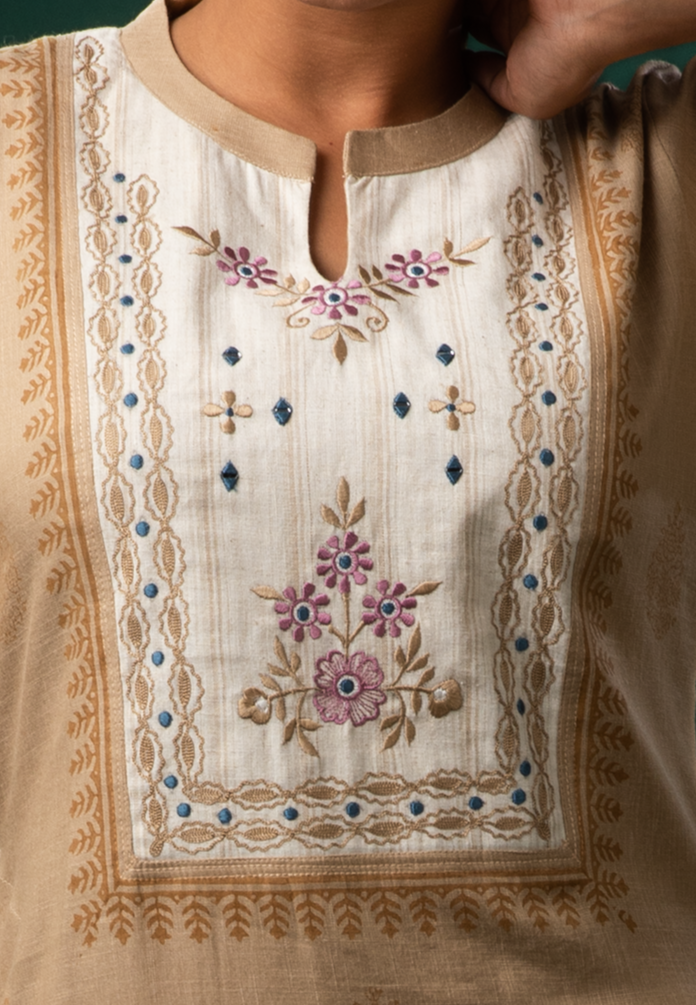 Block printed cotton kurti - Dedhia House