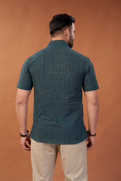 Ajrakh Green Kurta T-Shirt - Dedhia House