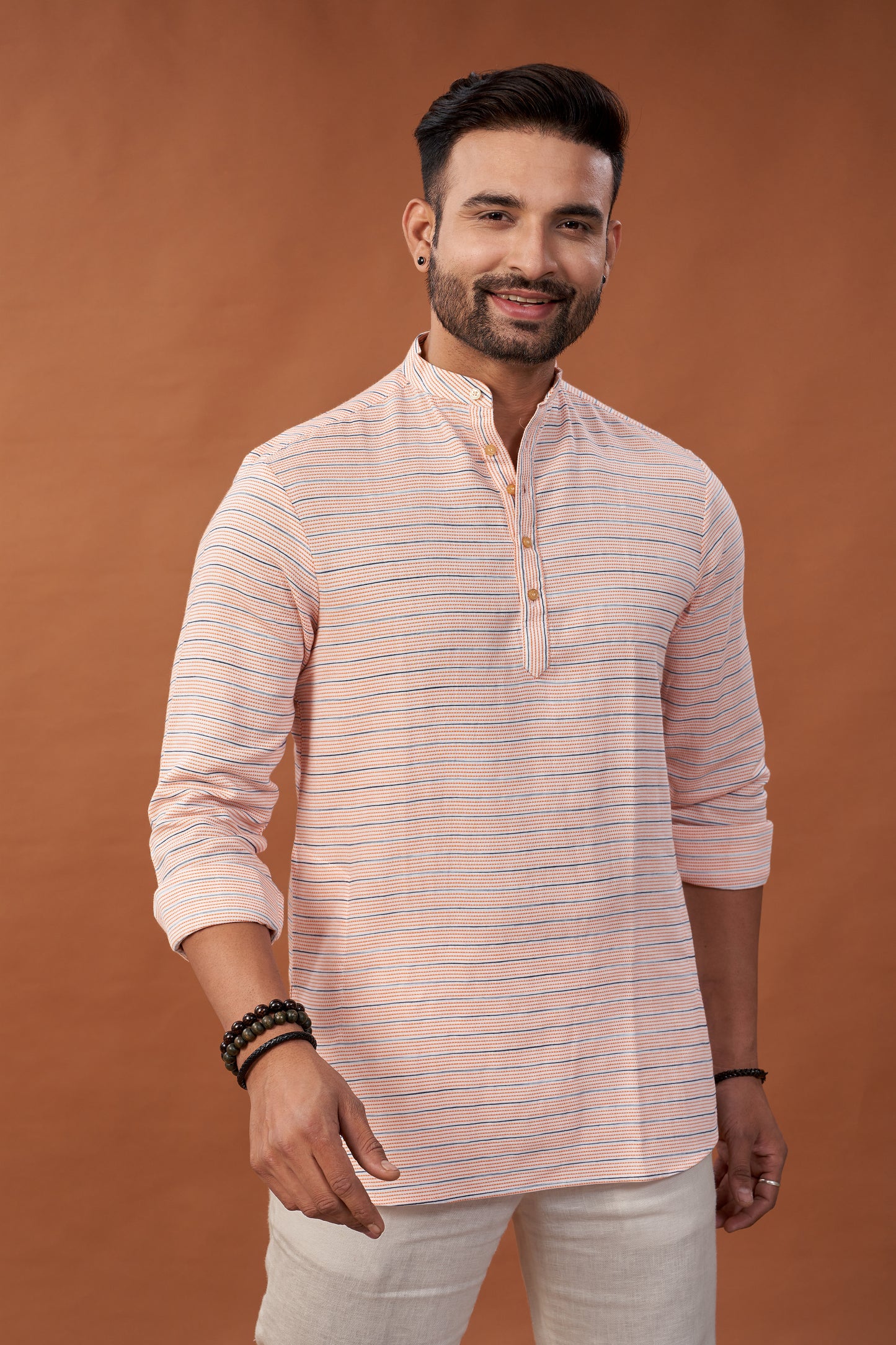 Long Sleeves Cotton Kurta Shirt - Dedhia House