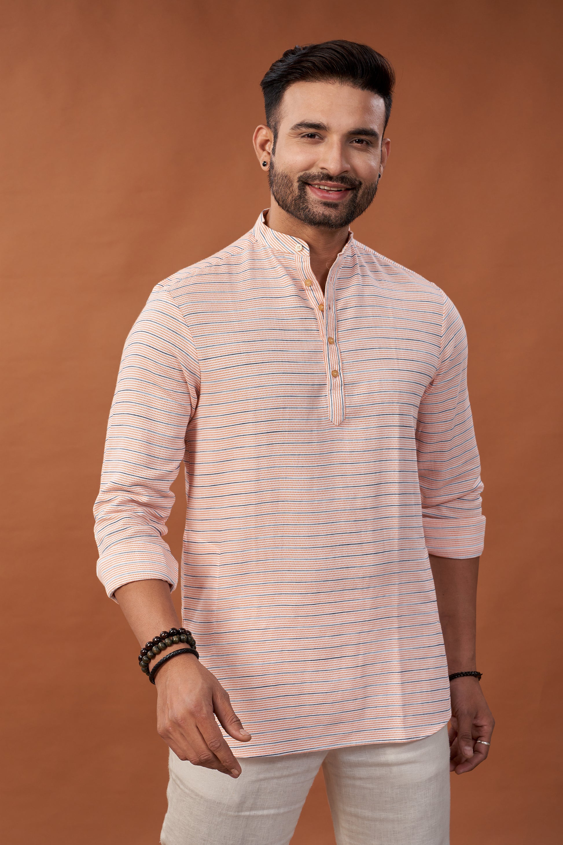 Long Sleeves Cotton Kurta Shirt - Dedhia House
