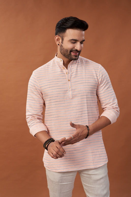 Long Sleeves Cotton Kurta Shirt - Dedhia House