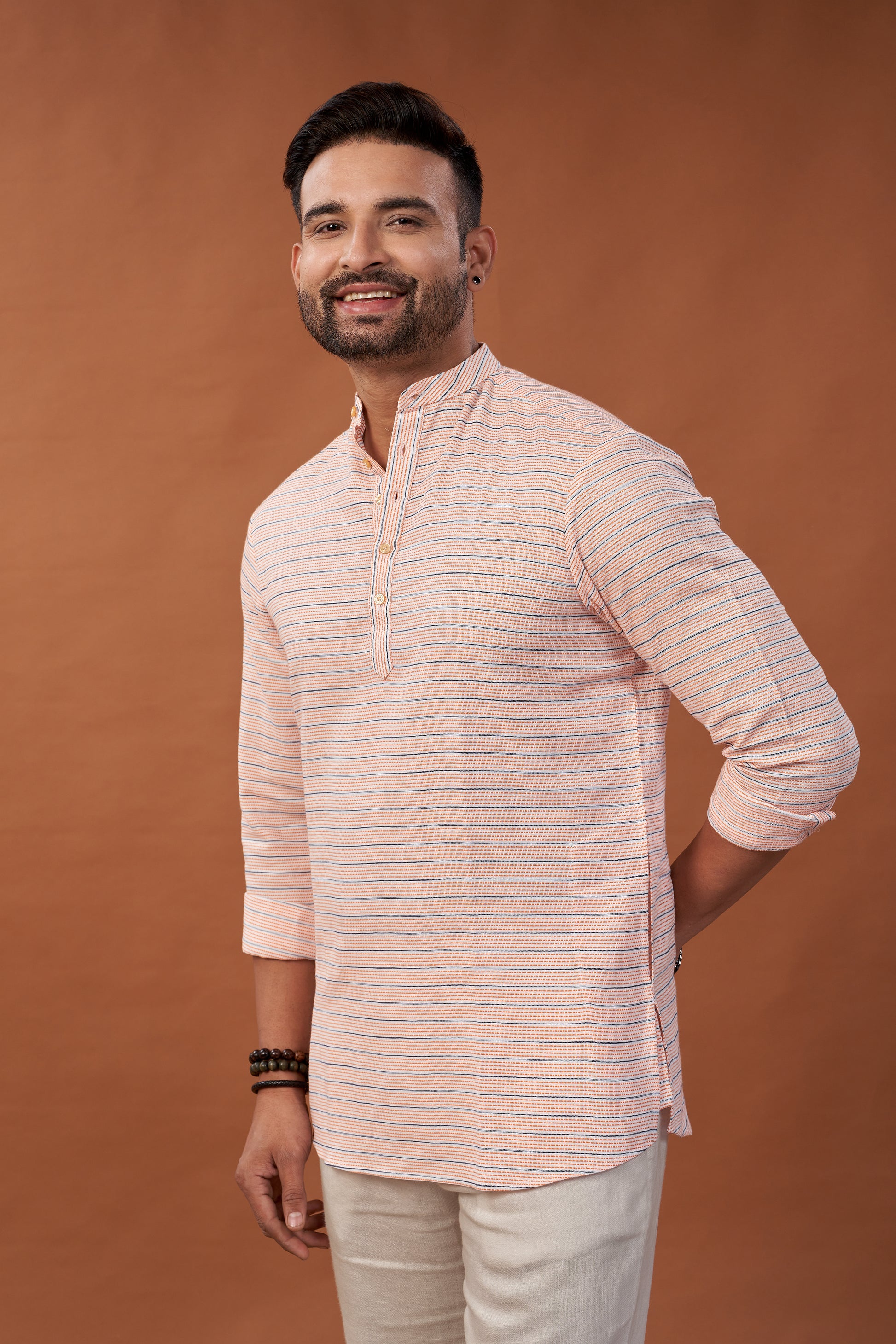 Long Sleeves Cotton Kurta Shirt - Dedhia House