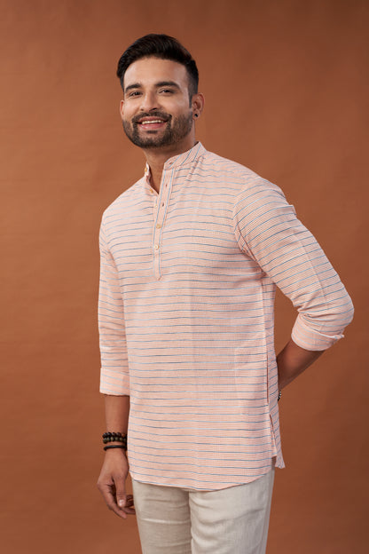 Long Sleeves Cotton Kurta Shirt - Dedhia House