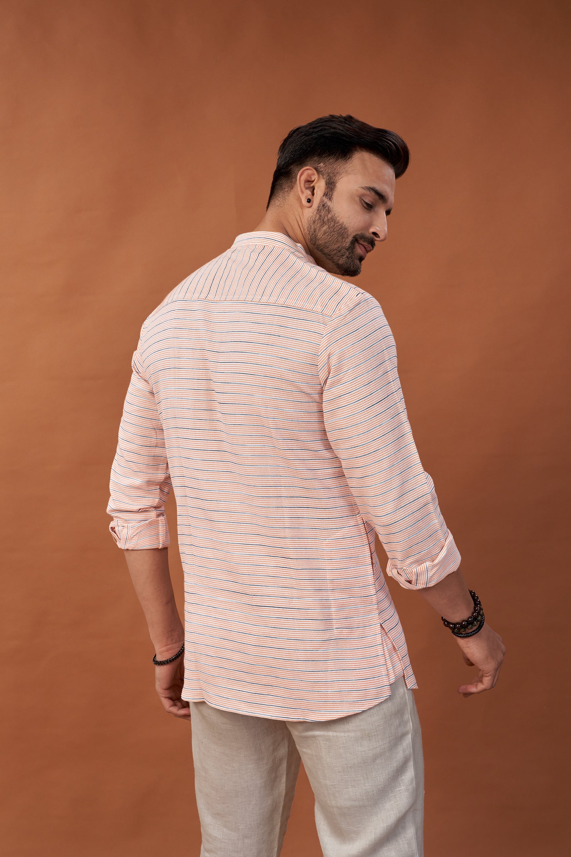 Long Sleeves Cotton Kurta Shirt - Dedhia House