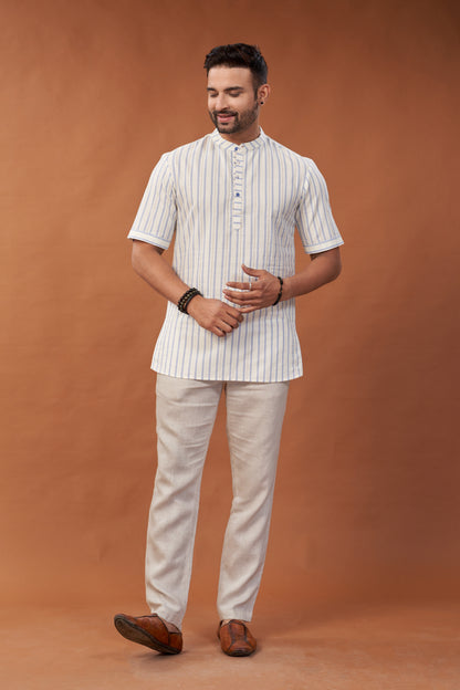 Short Striped Kurta T-Shirt - Dedhia House