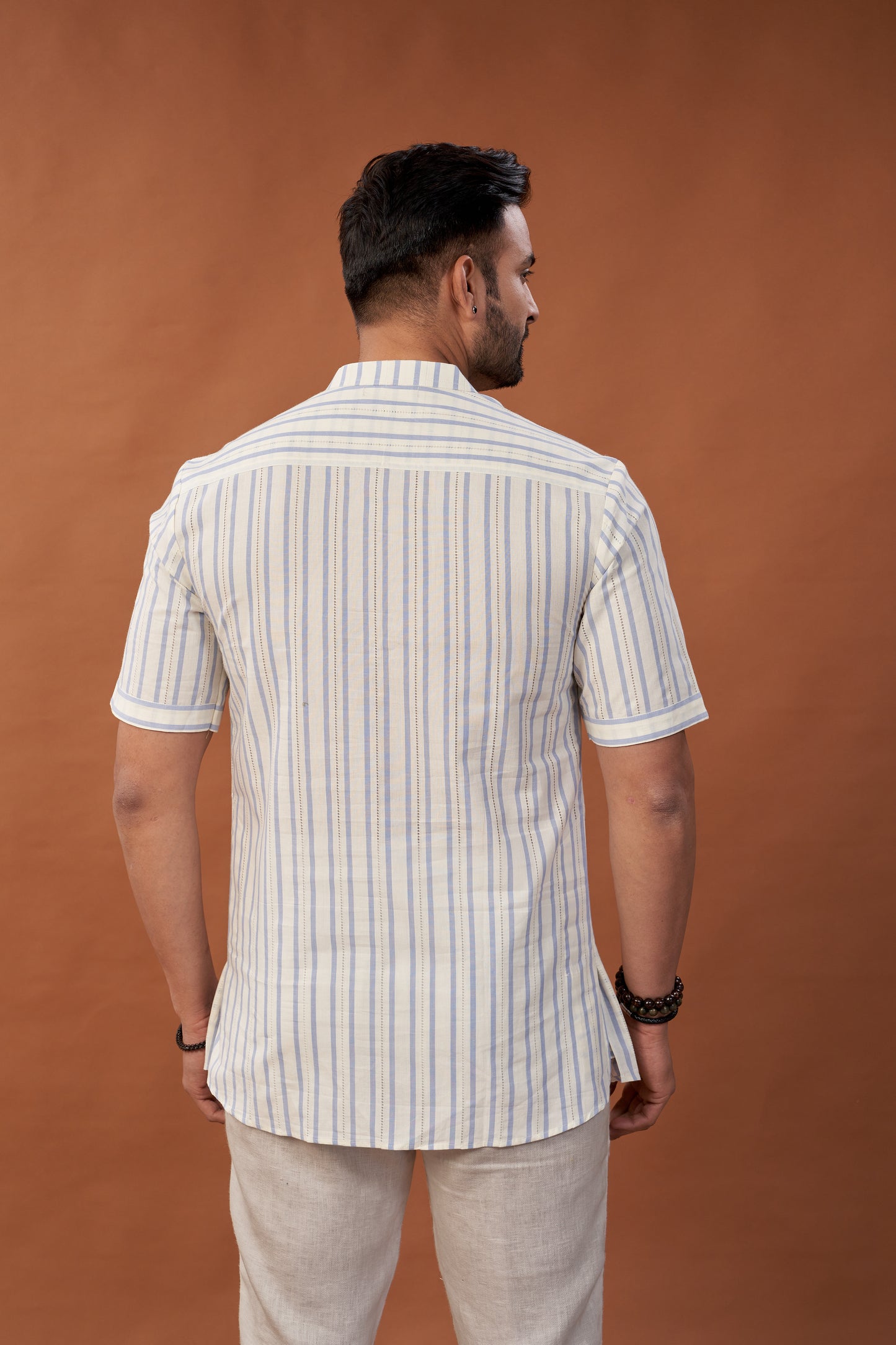 Short Striped Kurta T-Shirt - Dedhia House