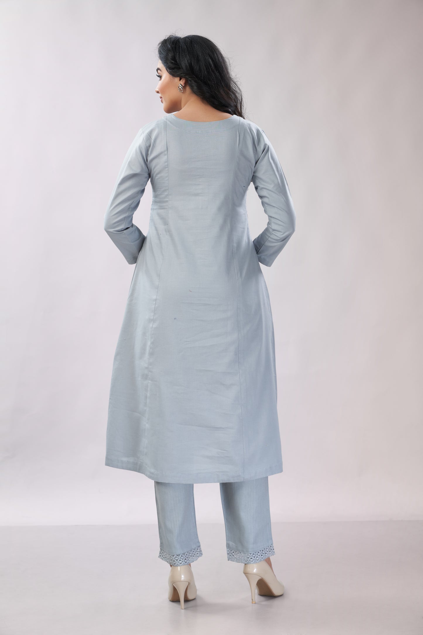 Cotton co-ord set with hand embroidery - Dedhia House