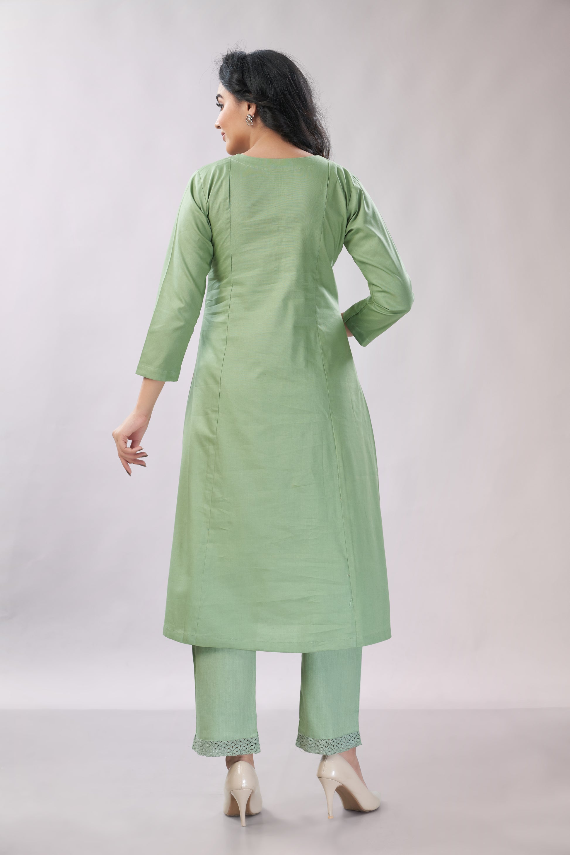 Cotton co-ord set with hand embroidery - Dedhia House