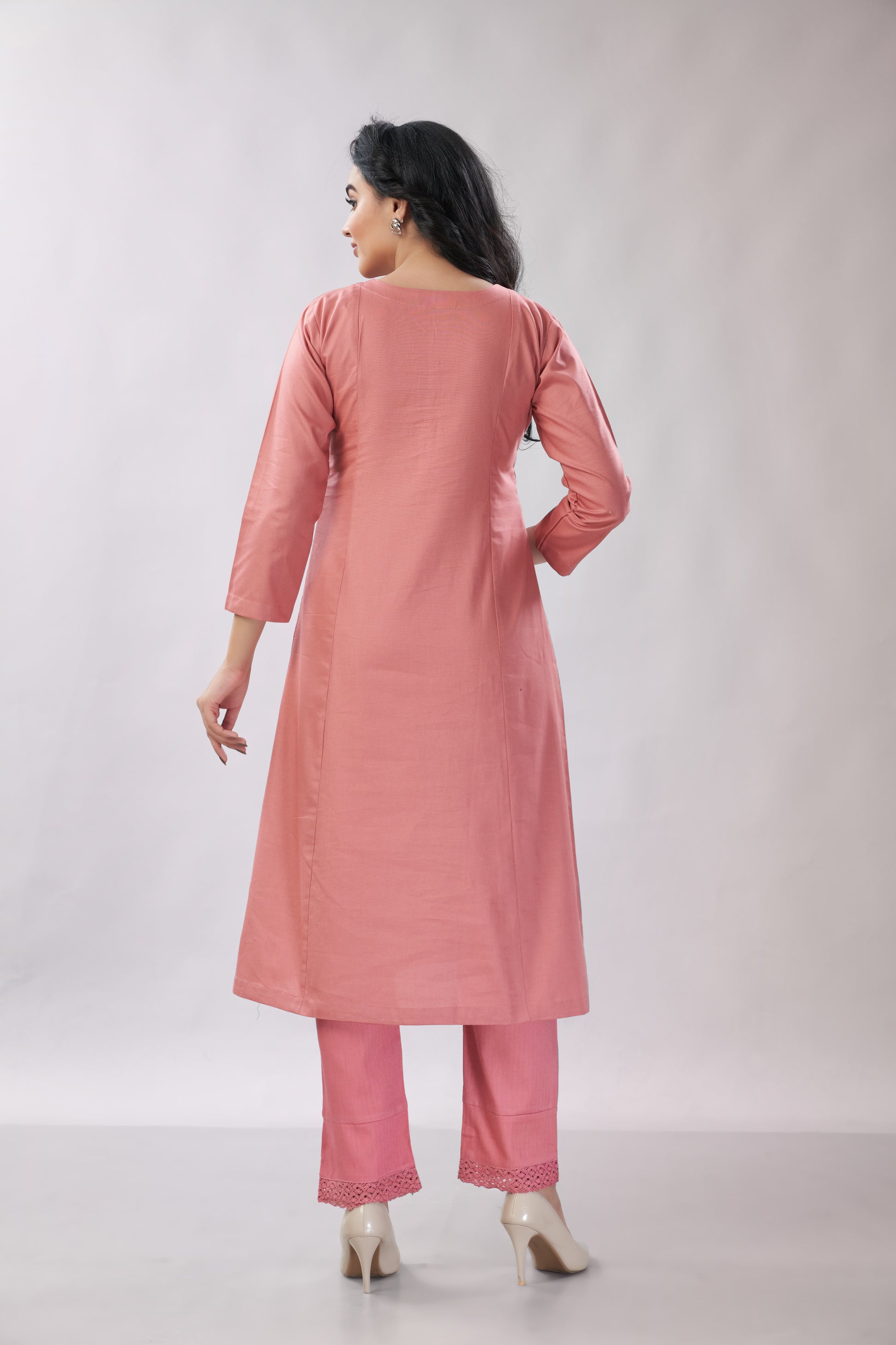 Cotton co-ord set with hand embroidery - Dedhia House
