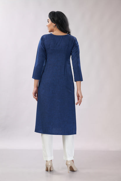 A-line Embroidered Kurti - Dedhia House