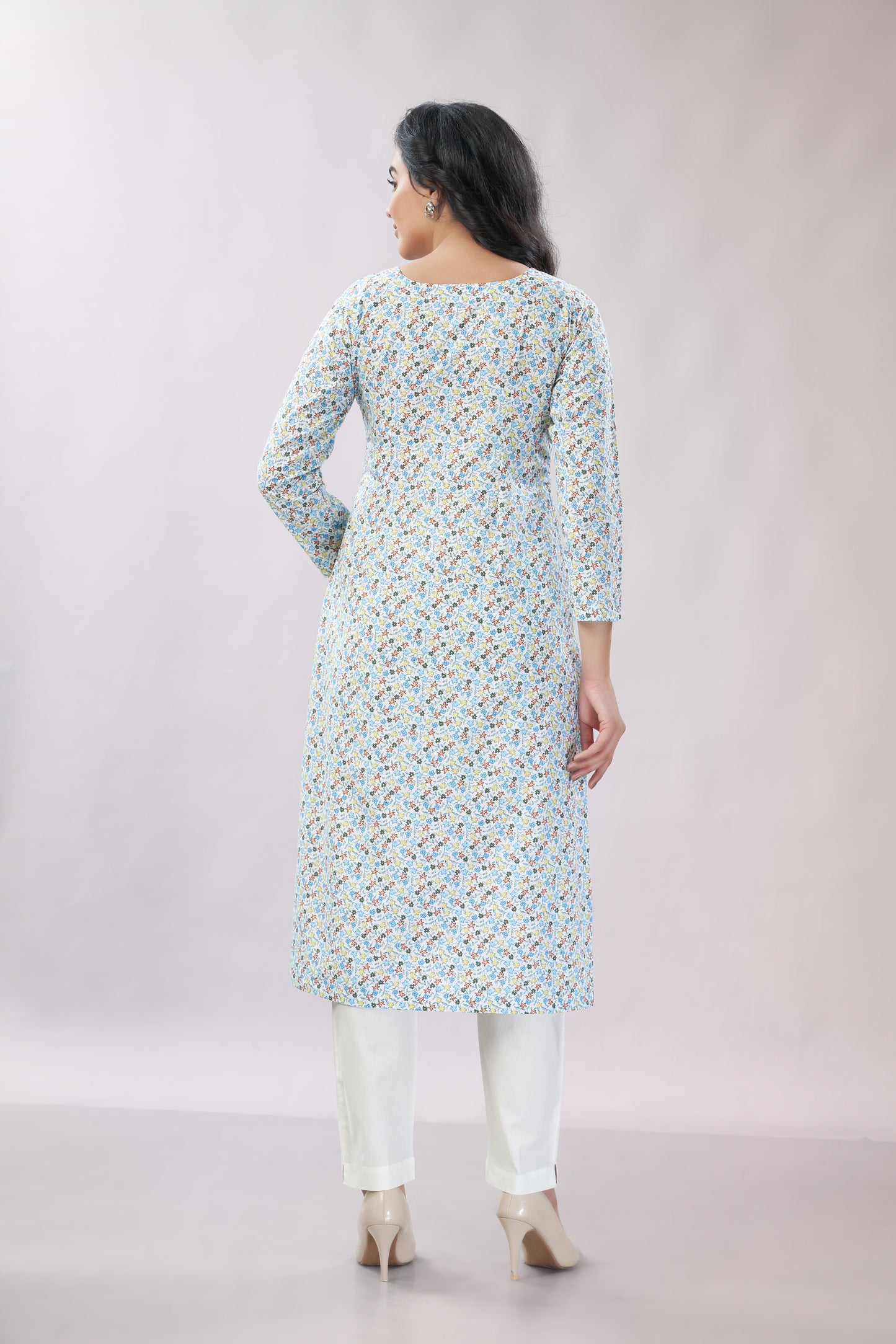 A-line Printed Cotton Kurti - Dedhia House