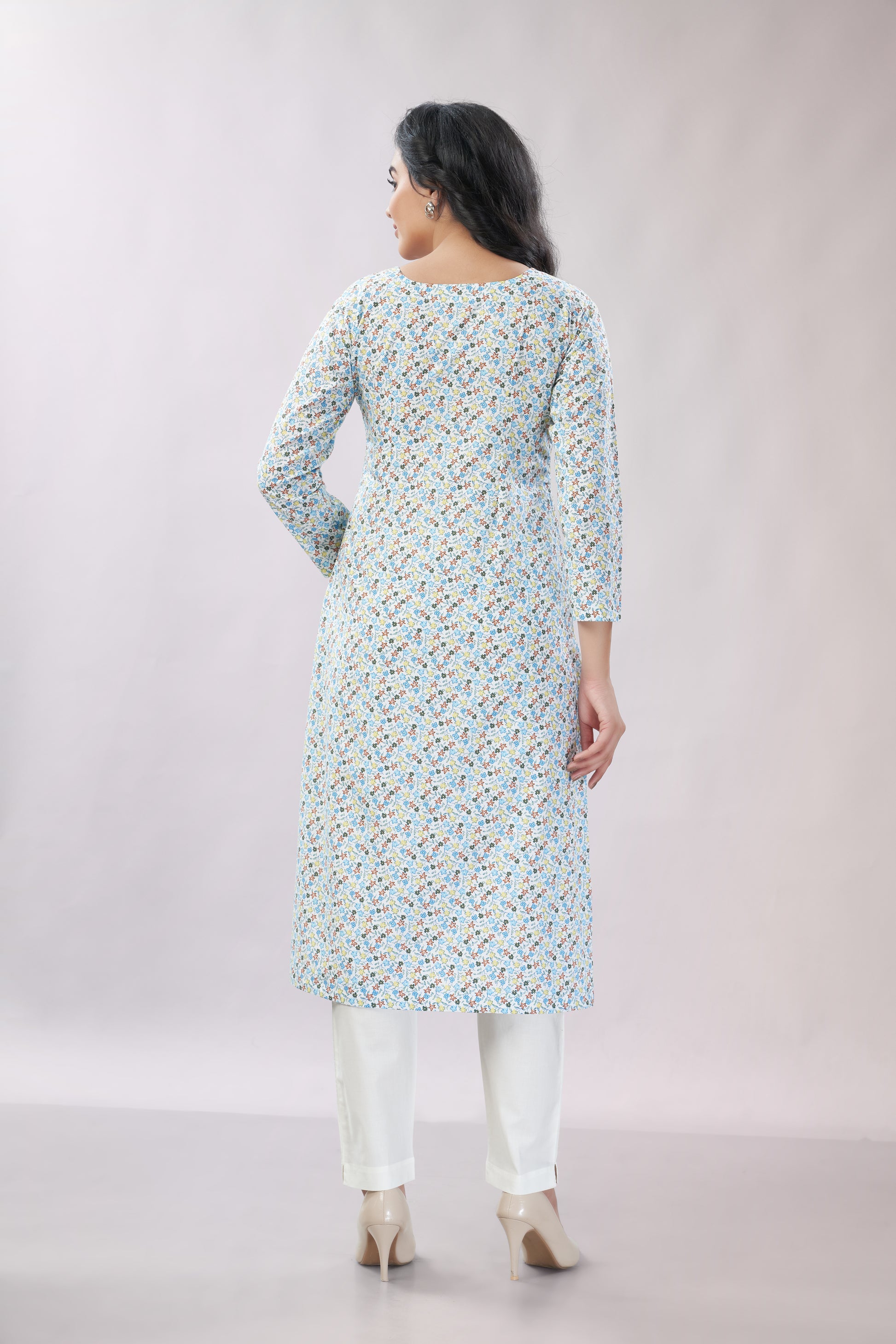 A-line Printed Cotton Kurti - Dedhia House